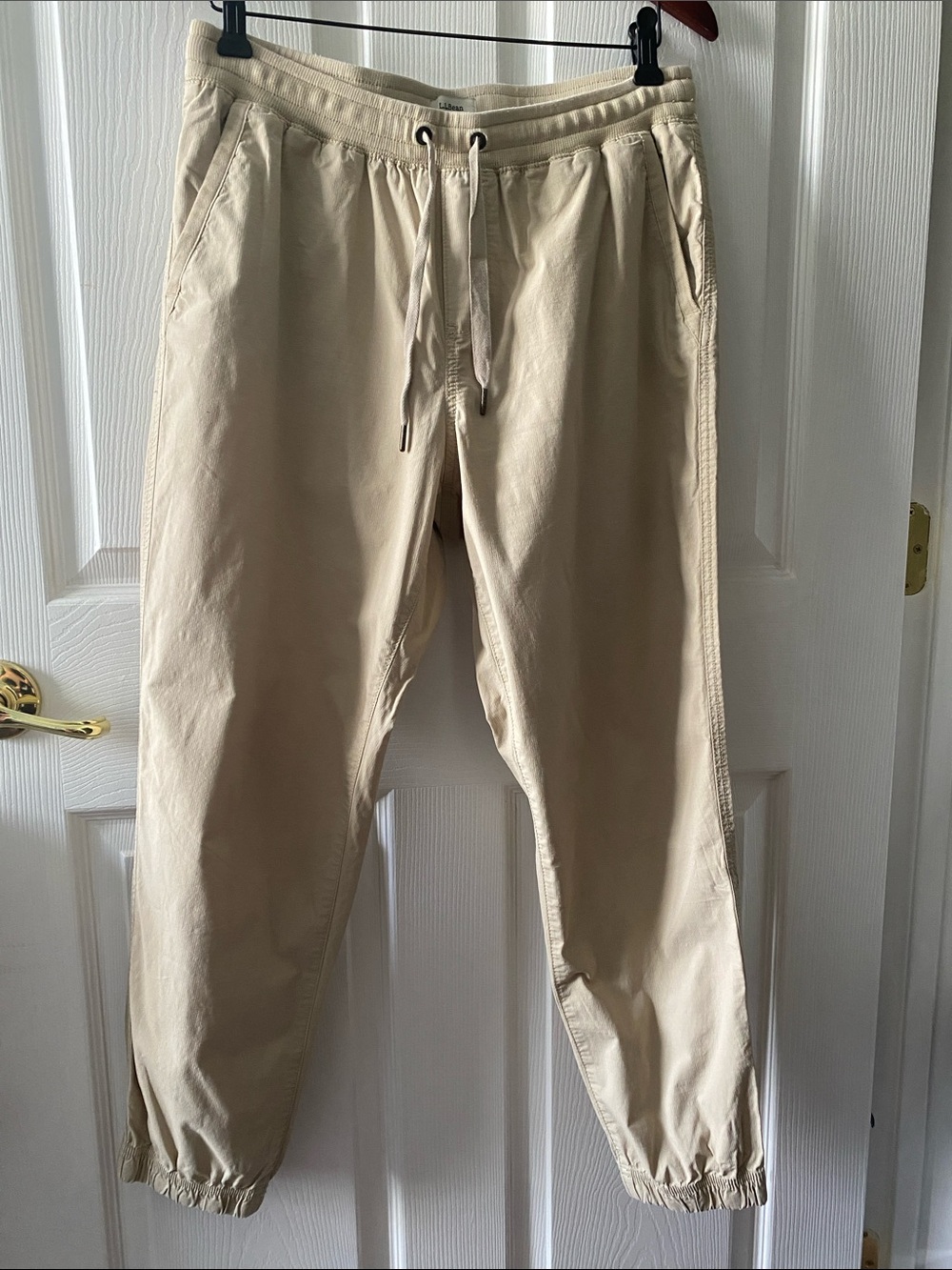 L.L. Bean Women’s Casual Drawstring Ripstop Jogger Pants - Beige Tan M